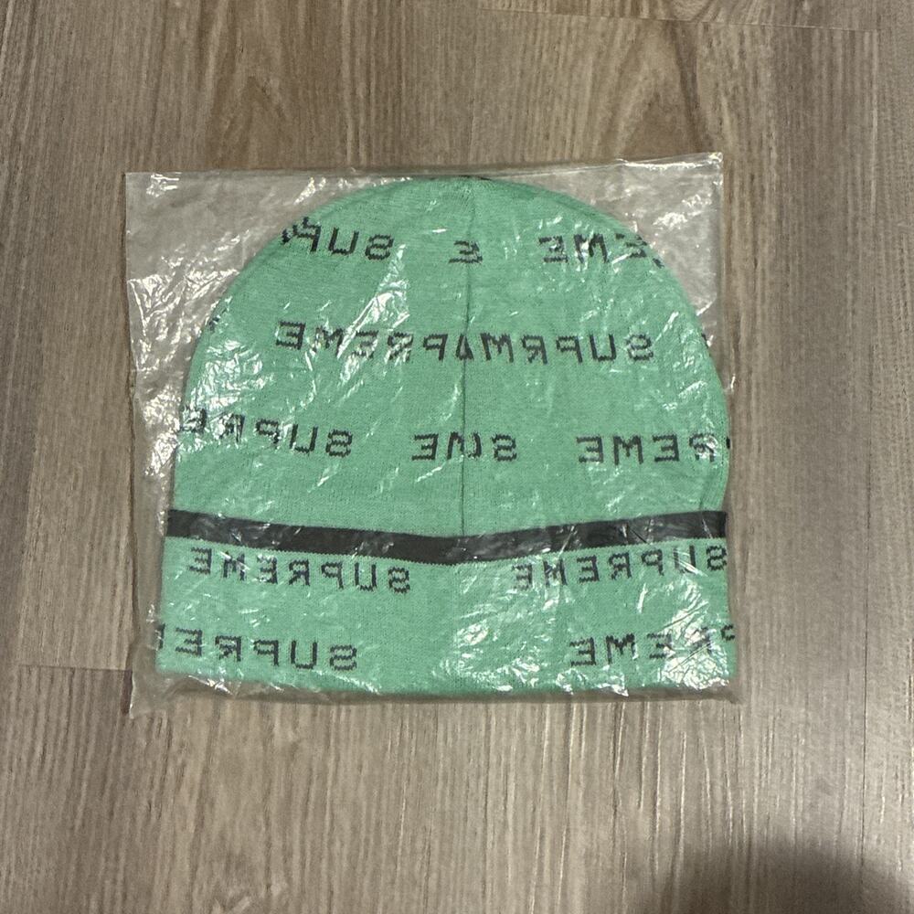 Supreme logo Repeat Beanie MINT One Size New SS20bn8